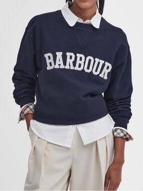 NWT Barbour Silverdale Navy Cropped Sweatshirt NWT Size 4 / UK 8